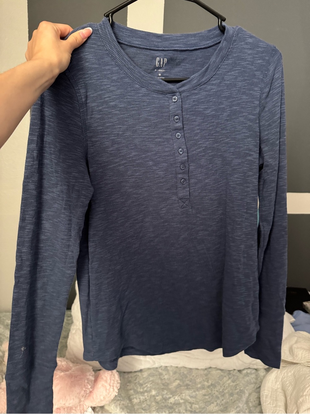 GAP Navy Blue Long-Sleeve Henley Top
